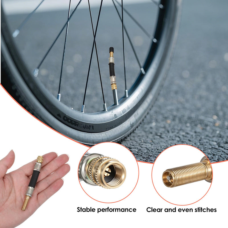 2 Pcs Valve Stem Extension, 3.93 Inches Flexible Brass Valve Stem Extension Adapter, Universal Fit Durable Design Bike Pump Tire Adapter for Car, Truck, RV, Motorcycle, Bike, Scooter