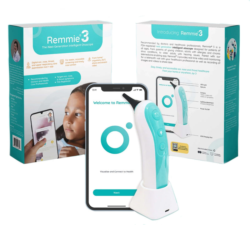 Wireless Otoscope Ear Camera - Remmie 3 The Next Generation FDA-Registered Intelligent Otoscope with Light Camera