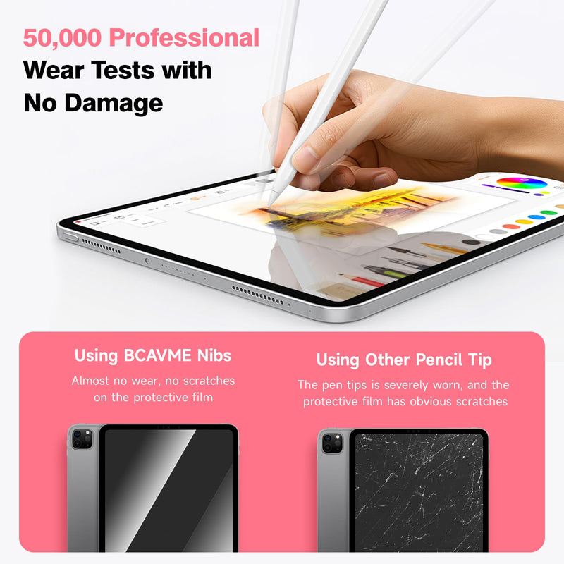 2026 Upgraded 6 Pack Apple Pencil Tips Replacement Accessories for Apple Pencil Pro/1st Gen/2nd Gen/USB-C, Apple Pen Writing Tips, Metal Drawing Tips (Pink) Pink White Case