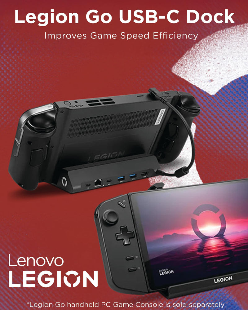 Legion Go USB-C Hub Dock for Legion Go – 6-in-1 Dock, Port Expansion, Charging, Video, Ethernet Support | USB-C docking station with power delivery and port expansion for gaming, charging and connectivity Legion Go Hub (Dock) - US/CA