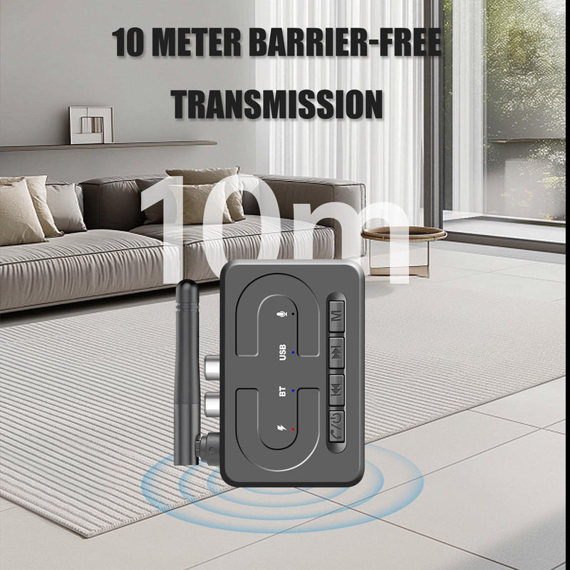 T89 Bluetooth Receiver for Home Stereo, RCA & 3.5mm AUX Out Put, USB Wireless Audio Adapter for Stereo Receiver&Amplifier, Low Latency HiFi Music Streaming