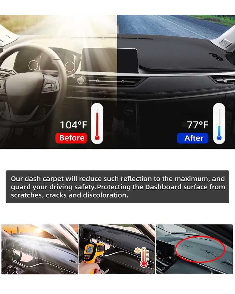 Dash Cover Mat Fit for 2022-2024 2025 2026 Chevy Chevrolet Silverado/GMC Sierra 1500 2500HD 3500HD Accessories with HUD Dashboard Cover Pad Non-Slip Center Console Protector (Only fits 13.4 in Screen) Silverado/Sierra with HUD 2022-2026