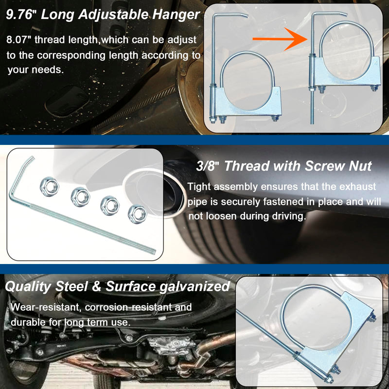 4" Heavy-Duty Universal Exhaust Clamp with Hanger, Exhaust Pipe Muffler Hanger for Cars, Trucks 4"