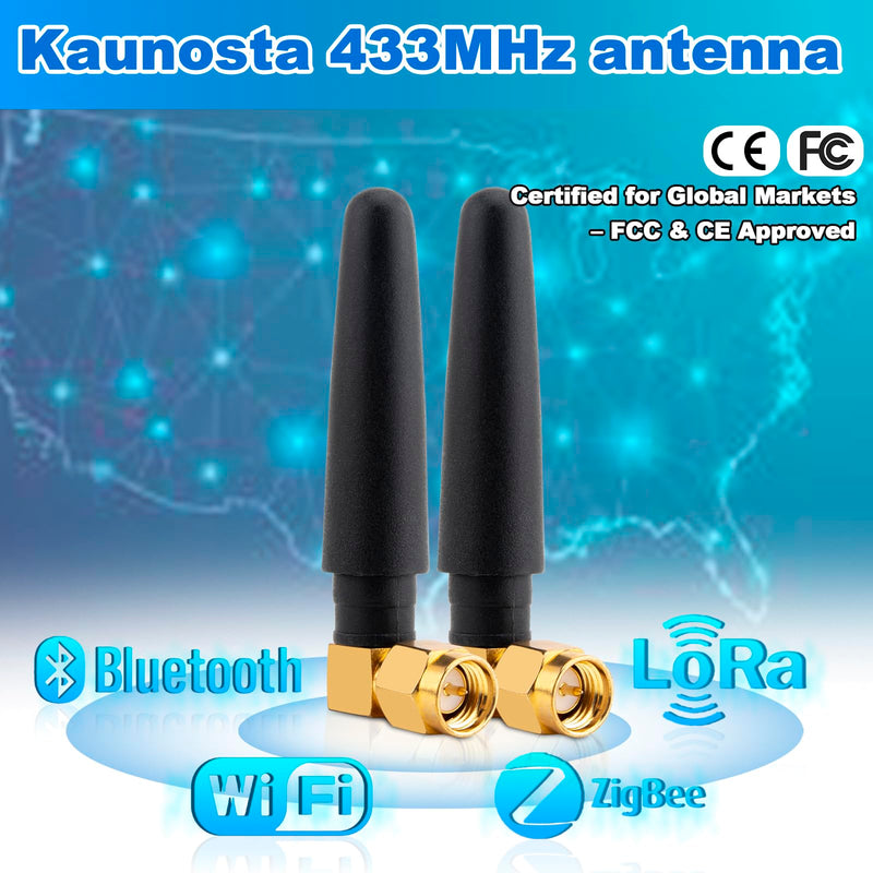 433Mhz Antenna SMA Male 3dBi Omnidirectional Thumb Antenna Short Range Mini Aerial for Ham Radio Signal Booster Wireless Repeater LoRa IoT Remote Walkie Smart Home Sensor (2 Pack)