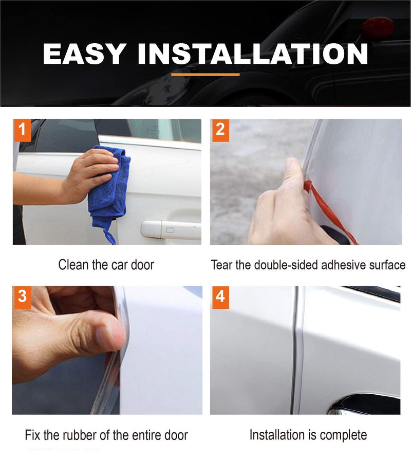 Car Door Edge Guards Clear, 32Ft Rubber Seal Protector U Shape Edge Trim Car Door Edge Protection Fit for Most Car 32Ft(Clear)