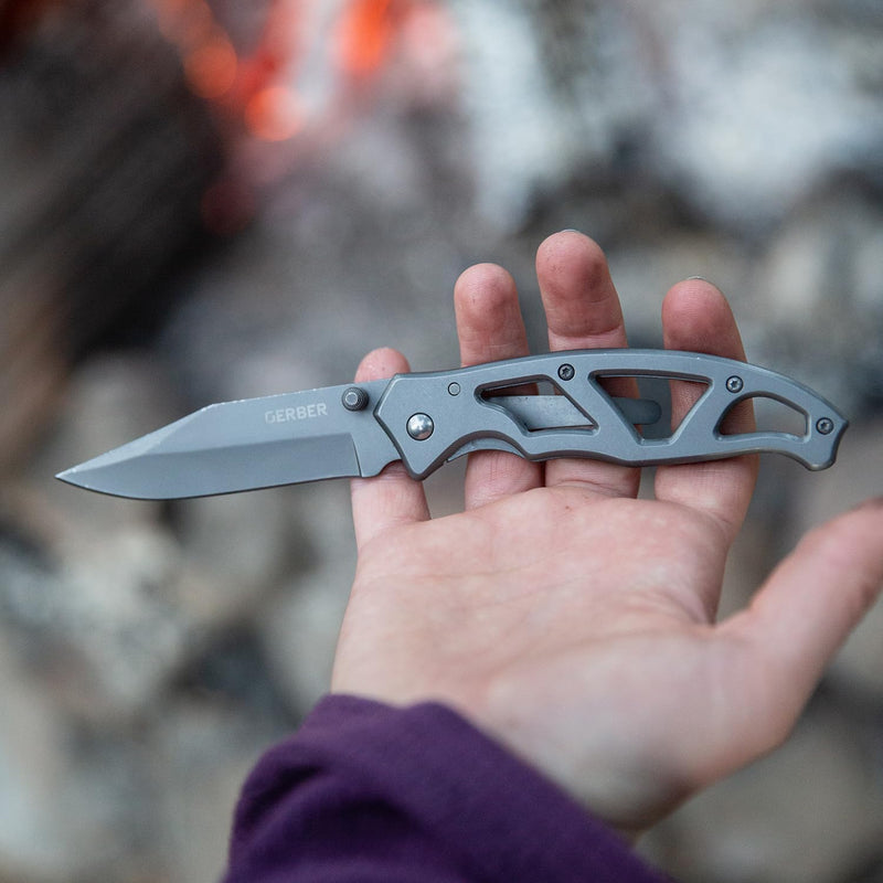 Gerber Gear Paraframe I EDC Folding Pocket Knife with Clip, 3" Fine Edge with Safety Frame Lock, Stainless Steel 3" Paraframe I (Fine Edge - Stainless Steel)