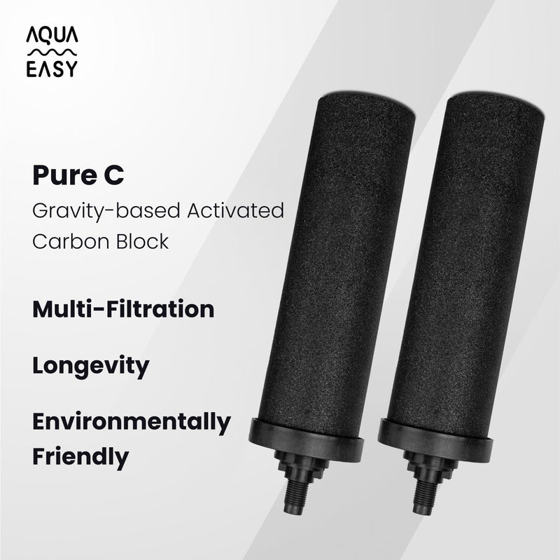 AquaEasy BB9 Activated Carbon Water Filter Candle (Pack of 2) Replacement Gravity Water Filter Candle Compatible With Gravity Filter System (Pack of 2)