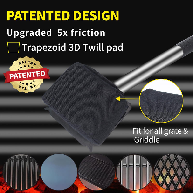 Steam Grill Brush Bristle Free,[Ultra Safe & Efficient] Grill Cleaner for Outdoor Grill,BBQ Replaceable Scraper Cleaning Head,Grill Brush BBQ Accessories,Gifts for Men/Dad ﻿ Black