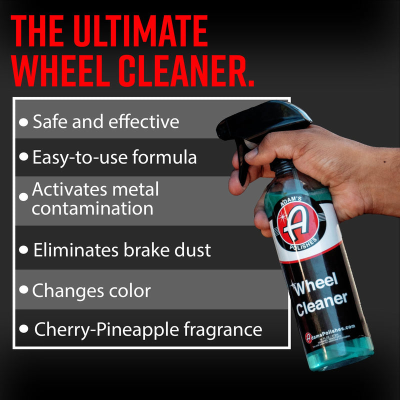 Adam's Polishes Wheel Cleaner 16oz - Tough Wheel Cleaning Spray for Car Wash Detailing | Rim Cleaner & Brake Dust Remover | Safe On Chrome Clear Coated & Plasti Dipped Wheels | Use w/Wheel Brush 16 Fl Oz (Pack of 1)
