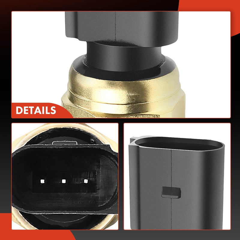 A-Premium Fuel Injection Pressure Sensor Compatible with 2005-2010 Audi A3 A4 Q5 Q7 R8 RS4 S5 S6 S8 A3/A4/A5/A6/A8/TT Quattro Volkswagen Jetta Passat GTI Eos 2.0L 3.2L 4.2L 5.2L 6.0L