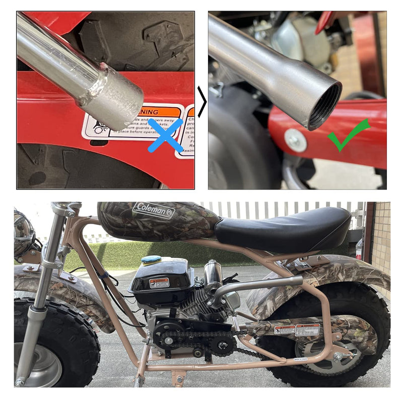 Upgrade Exhaust Pipe With Female Threaded For Predator 212cc 196cc Go Kart& Mini Bike, For Coleman Powersports CT200U,CT200U-EX,BT200X, For Honda GX160,GX200 silver