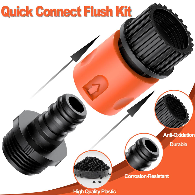 Quick Connect Flush Kit for Sea-Doo, Kawasaki, Yamaha, Honda & Jet Ski - Universal Garden Hose Flush Adapter for PWC, Boat & Outboard Motors Two Orange