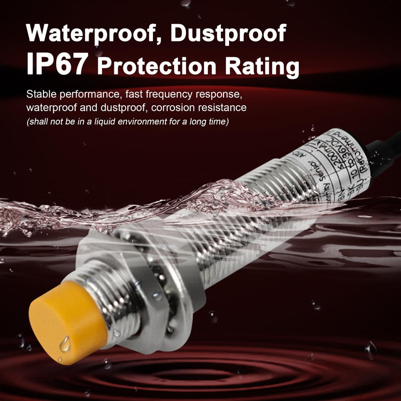 4Pcs M12 Proximity Sensor, NPN NO Inductive Proximity Sensor, Approach Switch, 4mm Detecting Distance Normally Open 6-36V LJ12A3-4-Z/BX, Unshielded, Can Replace Small Switches and Limit Switches 4 pcs