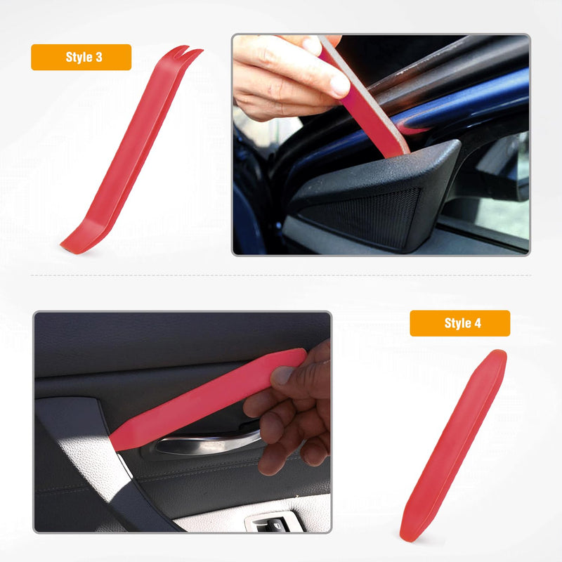 GOOACC Auto Trim Removal Tool Kit No-Scratch Tool Kit for Car Audio Dash Window Molding-4PCS (Red) Red 4PCS Trim Removal Tool