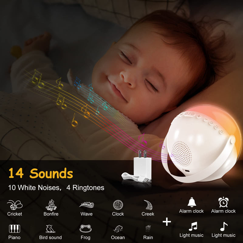Alarm Clock for Kids, Bluetooth Music Player&Digital Clock, Sleep Sound Machine for Kids Bedroom, Kids Alarm Clock Sleep Trainer with Wake up Light, Ok to Wake Clock for Kids Adjustable Colors