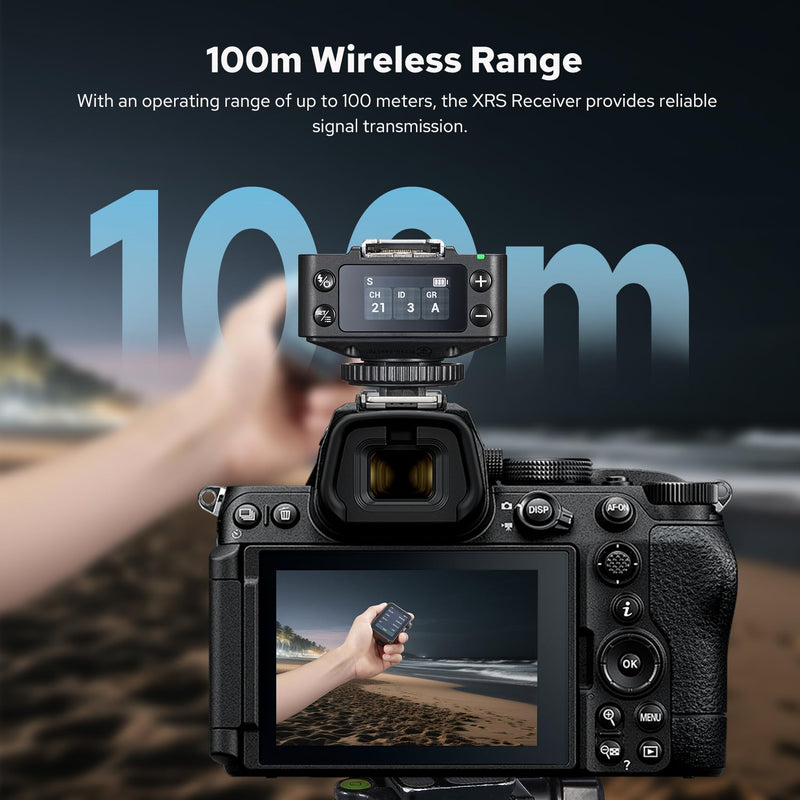 Godox XRS TTL Wireless Flash Receiver for Sony, 2.4G HSS Trigger for HVL-F60M/F60RM2, Sync with X3/X3Pro, 32 Channels Shutter Release, Built-in Battery XR