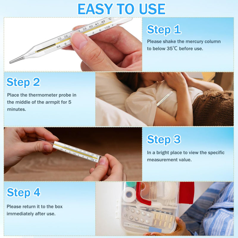 10PCS Lightweight General Temperatures, Classic Oral Temperatures Digital Oral Thermomete Rectal and Underarm Temperature for Fever Alarm Medical Thermometer