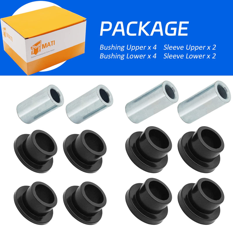 Rear Shock Bushing 8 Pcs & Sleeve 4 Pcs for Polaris Ranger 400 425 500 570 700 800 900 1000 Diesel ETX EV TM