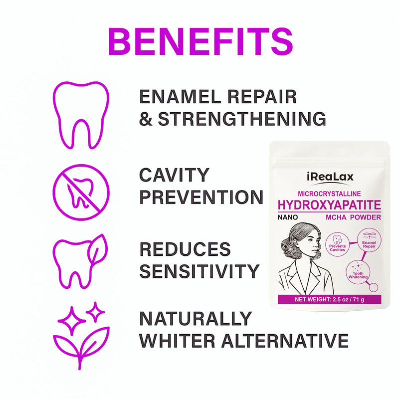 100% Pure Microcrystalline Hydroxyapatite Powder 2.5oz (71g) | Non-Nano Micro crystalline hydroxyapatite Powder for Teeth | DIY Formulations | unflavored Mcha Crystals
