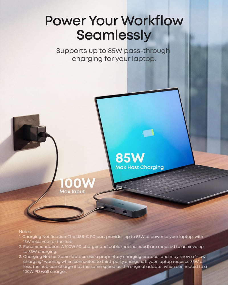 Anker Nano Laptop Docking Station Dual Monitor,8-in-1 USB C Hub for Windows | Dual 4K@60Hz for DP 1.4, 10Gbps USBC & USBA Data Ports, 85W PD, SD/TF Card Reader, for Dell, Lenovo, HP