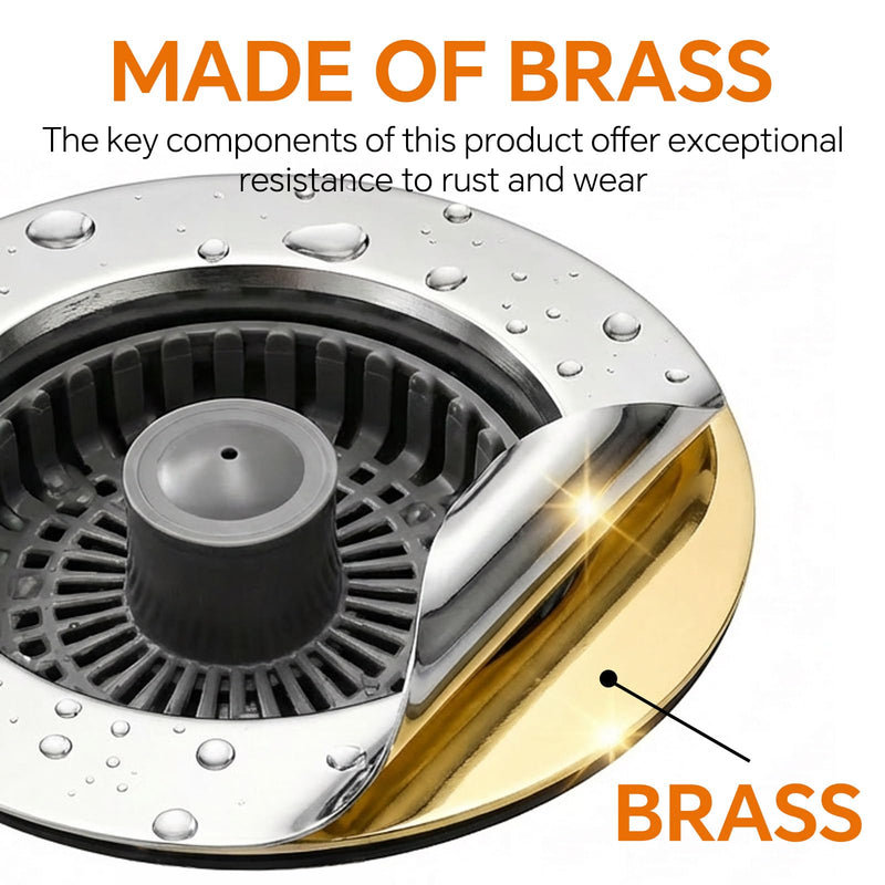 Kitchen Sink Stopper, 3 in 1 Pop Up Kitchen Sink Drain Strainer, with an Extra Basket Strainer, Sink Drain Stopper for US Standard 3-1/2 Inch, Brass Material Electroplate (Silver 2pcs) Silver 2pcs