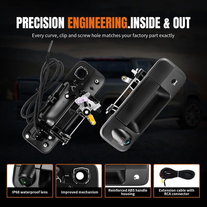 LCWRGS Tailgate Latch Handle Backup Camera Night Vision OE# 69090-0C051 | Compatible with 2007 2008 2009 2010 2011 2012 2013 Toyota Tundra Tail gate Door Handle Rear View Camera, Key Hole