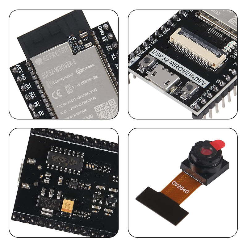 4pcs ESP32-DevKitC core Board ESP32 Development Board ESP32-WROOM-32D WiFi Bluetooth Development Board for Arduino IDE (ESP32-WROVER) ESP32-WROVER