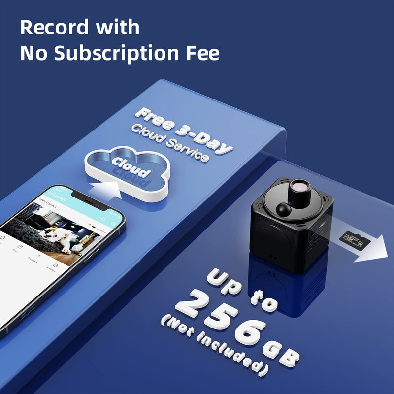 Security Camera 4K Mini Wireless WiFi Indoor Cameras, AI Human Detection, Auto Night Vision, Cloud Storage, Up to 100 Days Standby Battery Life