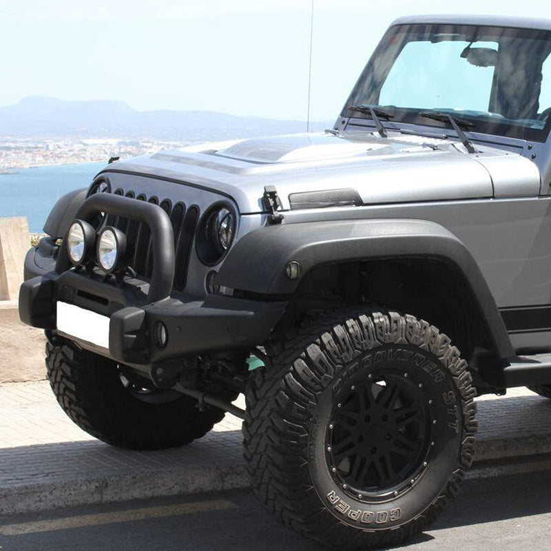 JeCar Hood Latches Factory Style Hood Catch Kits Exterior Accessories for Jeep Wrangler JK JKU 2007-2018, Black