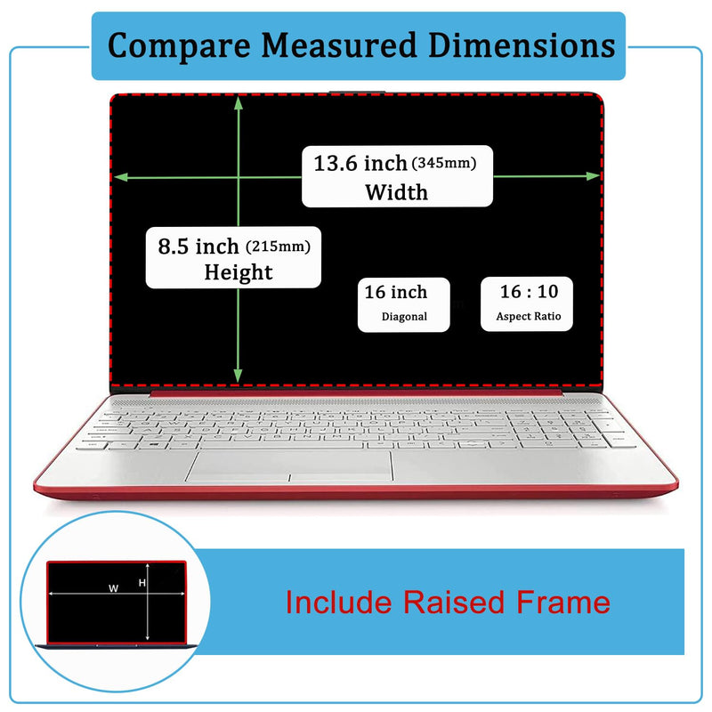 YINOVEEN 16 Inch Anti Blue Light Screen Protector For Lenovo Hp Dell Acer Asus Samsung etc 16" Laptop-16:10 Aspect Ratio Blue Light Blocking Filter 16 Inch 16:10 Aspect Ratio