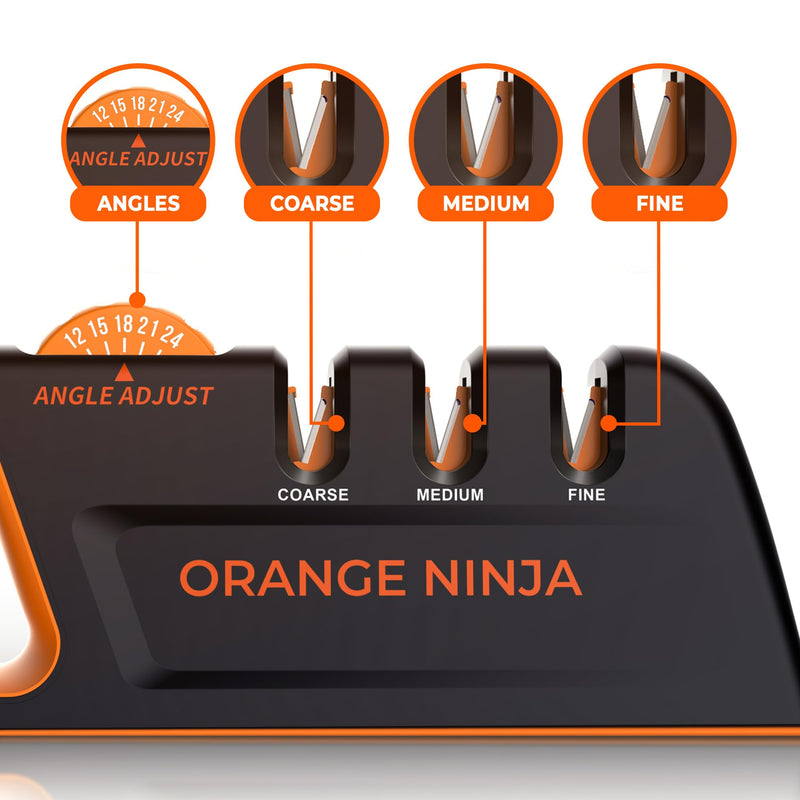 5 Precision Adjust Knife Sharpener- 3-Stage Premium Kitchen Knife Sharpener to Repair, Restore & Polish Blades by Sharp Pebble