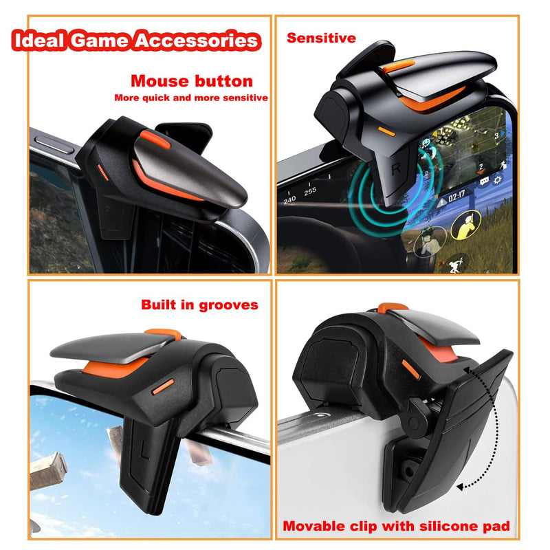 Phone Triggers for PUBG Game Controller, New Version Phone Triggers for Gaming PUBG Mobile/Knives Out/Call of Duty, Sensitive Shoot & Aim PUBG Trigger Smart Phone Gamepad Game Triggers for iOS/Android
