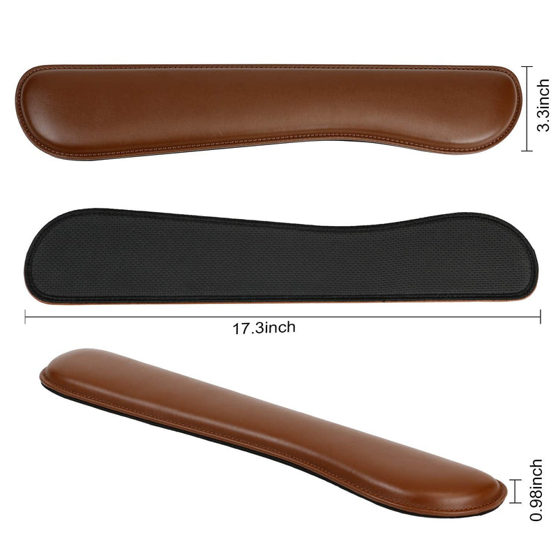 RICHEN Ergonomic PU Leather Keyboard Wrist Rest and Mouse Pad with Wrist Support, Memory Foam Set for Computer/Laptop,Gaming and Office, Comfortable for Easy Typing & Pain Relief (PU Brown) Pu Brown