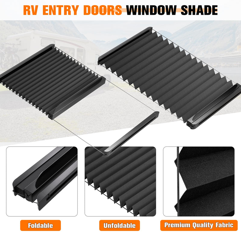 Thin Shade for RV Entry Doors, 12'' x 21'' RV Window Shade Compatible with Lippert Prepped Entry Doors, RV Door Window Shades Covers, RV Camper Window Blinds, RV Shades for Camper Window 21"L x 12"W