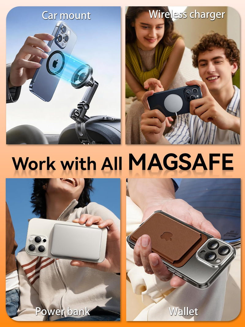 for MagSafe Sticker, Magnetic Plate Magnet for Phone Case, Compatible with Magsafe Accessories & Wireless Charging, Stronger Magnetic Hold & Ultra-Strong Adhesion, 2 Pack, Black