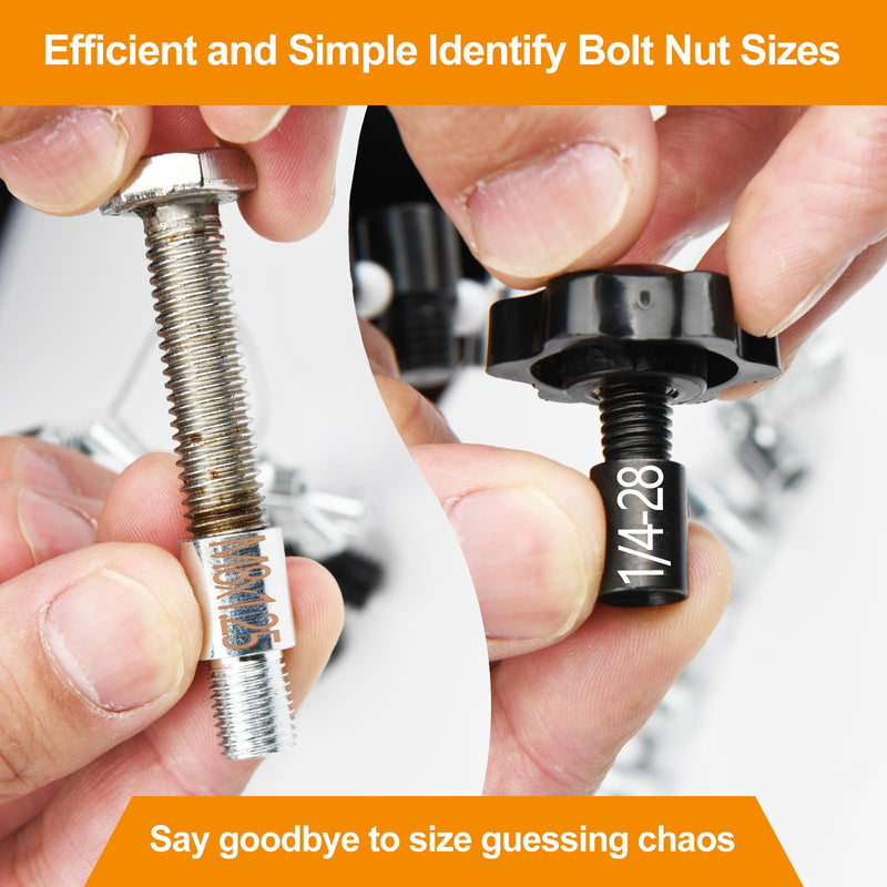 Nut and Bolt Thread Checker, Thread Checker Standard and Metric, Bolt Size and Thread Gauge, 45 Male/Female Identifier Gauges (24 Inch & 21 Metric) 45 Male/Female Nut & Bolt Thread Checker