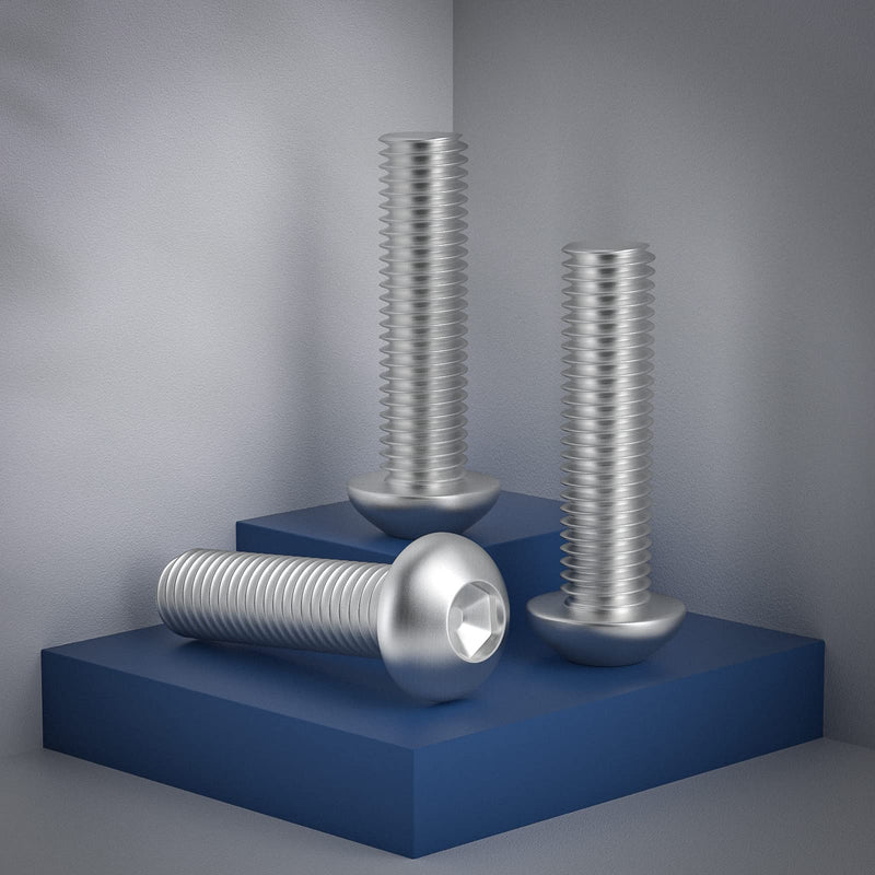 1/4-20 x 1-1/2" Bolt, Button Head Socket Cap Bolts Screws, Stainless Steel 304 (18-8), Fully Machine Thread, Allen Hex Drive, 100-Pack 1/4-20 x 1-1/2"