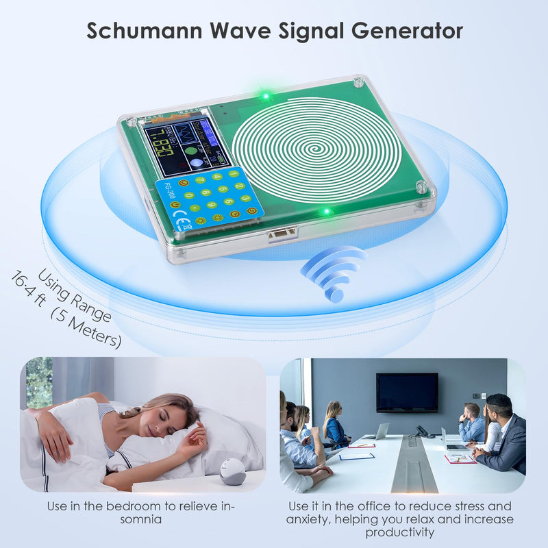 Schumann Resonance Generator, Rechargeable 7.83Hz Frequency Generator for Healing, 13 Waveform Modes 0.001Hz-200KHz Adjustable Frequency Schumann Sine Wave Generator, Frequency Healing Device