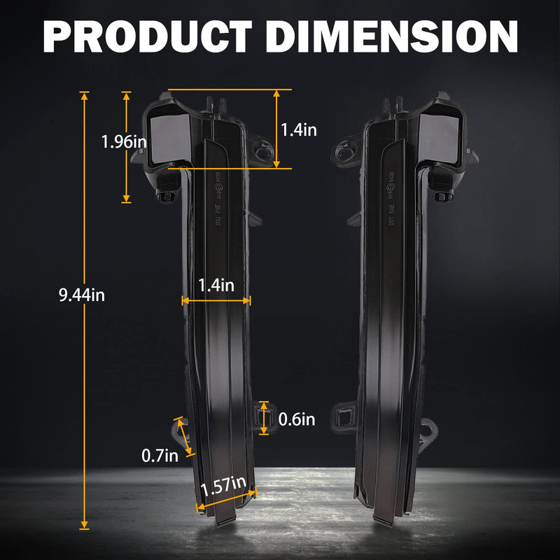 LED Dynamic Sequential Turn Signals Mirror Lights for BMW F30 F32 F36 F22 X1 i3 BMW 1/2/3/4 Series Smoked Sequential Side Marker Turn Signal Light Lamp Blinkers Accessories 63137280771 63137280772 Dark Smoked Lens