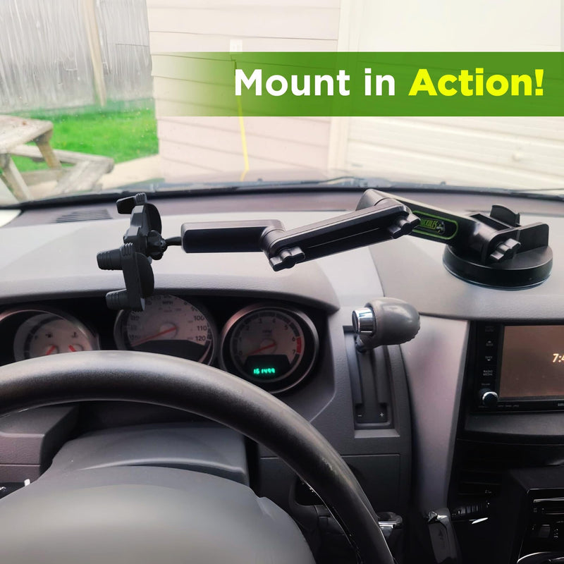 Tablet Holder for Truck Tablet Mount - iPad Mount for Truck, Heavy Duty Super Suction Cup, 16.7 inch Long Arm & Stable, Device & iPad Holder for Dashboard, Windshield and Window - Semi Trucker