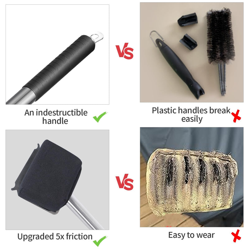 Steam Grill Brush Bristle Free,[Ultra Safe & Efficient] Grill Cleaner for Outdoor Grill,BBQ Replaceable Scraper Cleaning Head,Grill Brush BBQ Accessories,Gifts for Men/Dad ﻿ Black