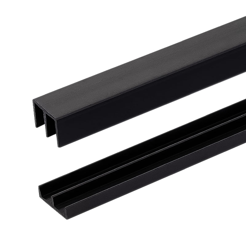 Randall Manufacturing 1/4" Plastic Sliding Door Track (Black, 4 FT Long) Black