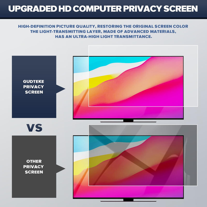 HD Laptop Privacy Screen 13.3 inch, Upgraded Laptop Privacy Screen for 16:9 Widescreen Removable Anti Glare Screen Cover and Blue Light UV-Blocking Filter 13.3inch 16:9 1pack
