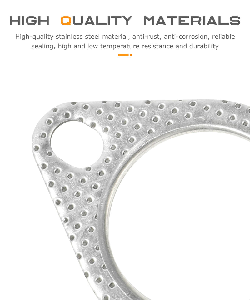 2PCS Exhaust Gasket,Car Accessories Exhaust Flange Gasket,Muffler Gasket,Catalytic Converter Gasket,Exhaust Flange Repair Kit with Bolt & Nut,Fit for Car,Truck,Replace #120-06310-0002 (2inch) 2inch