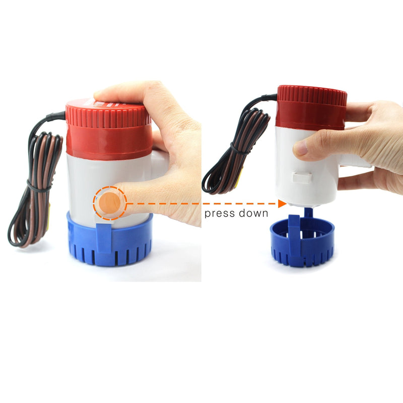 Marine Submersible Boat Rule Bilge Water Pump 750 GPH 12V 3/4 inch Hose Outlet for Boats K3009
