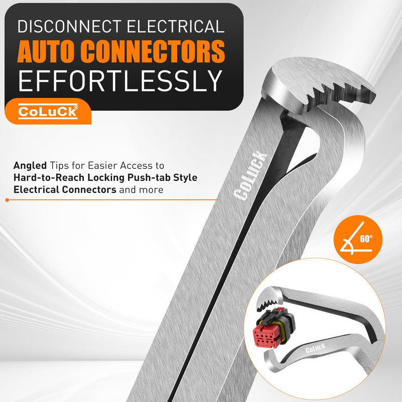 3Pcs Electrical Disconnect Pliers 37960,37980 Electrical Connector Disconnect Pliers, 60 Degree,Electrical Connector Separator 13120,Connector Removal Tool,Automotive Electrical Tools Straight and 60 Degree Black