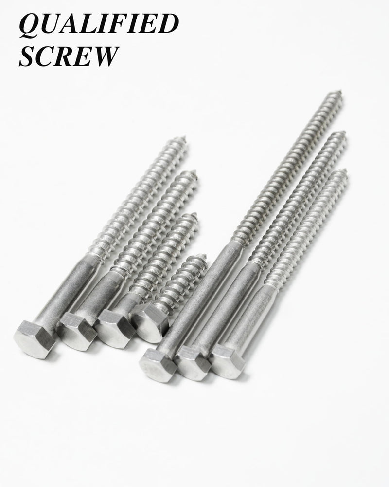 (1Box) 1/4" x 3" Hex Head Lag Screws Bolts with Flat Washers, 20Sets 304 Stainless Steel 18-8 Heavy Duty 1/4 Lag Bolts for Wood with Hex Socket 1/4" x 3" 1-Box