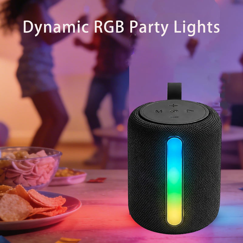 Bluetooth Speaker with RGB LED Light, Deep Bass Sound, Portable Loud Wireless Speaker for Home, Travel, Outdoor & Party (Black)