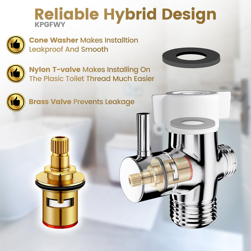 Handheld Bidet Sprayer for Toilet - Premium Adjustable Water Pressure Brushed Nickel Stainless Steel Jet Spray Kit, Bathroom Attachment for Feminine Wash, Baby Cloth Diaper Cleaning & Hygiene KPGFWY