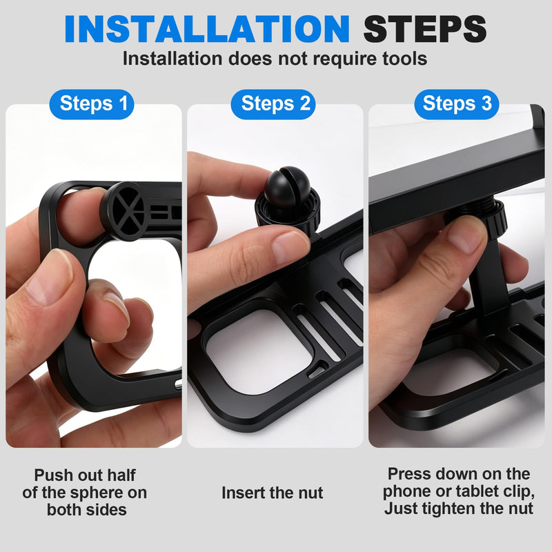 Foldable Tablet & Phone Holder for DJI RC-N1/N2/N3, 4.7-12.9" Mount for iPad/Phones, Fits Mini 5/4 Pro/Air 3/Mavic 3/Neo/Flip, No-Disassembly Design with Lanyard